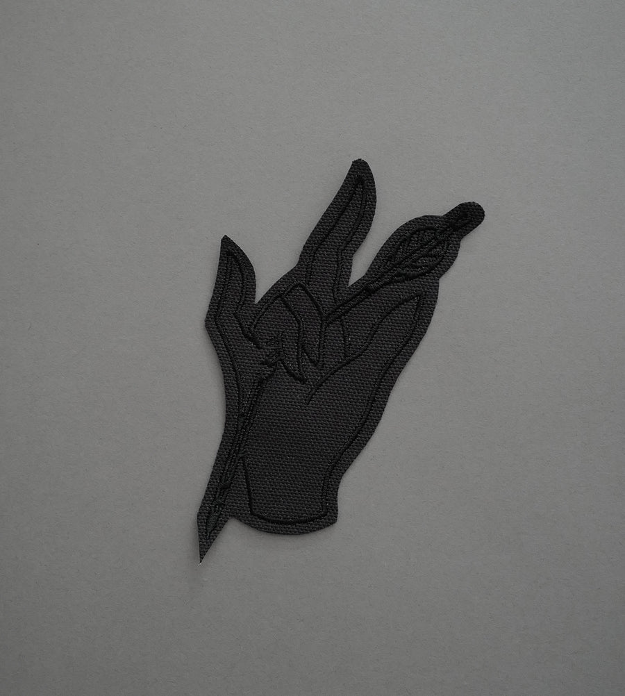 Devils Hand Canvas Patch - Monochrome