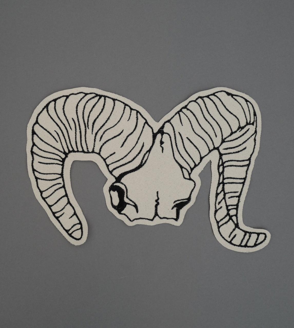 Ram Skull Canvas Back Patch Cream Shrimp Sauce