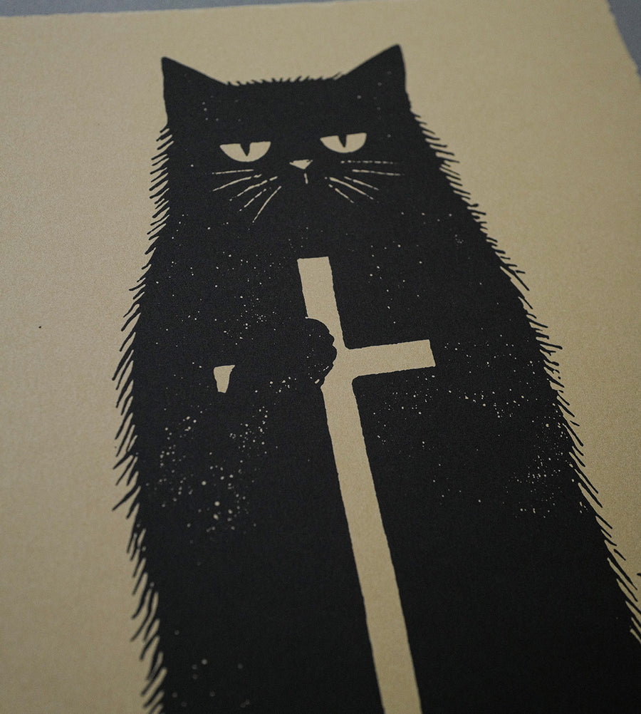 Cat Cross Large - High Quality Print