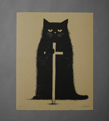 Cat Cross Large - High Quality Print