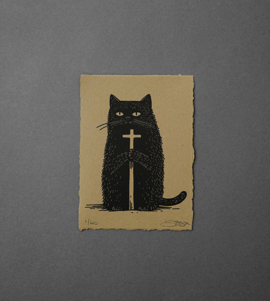 Cat Cross - High-Quality Print