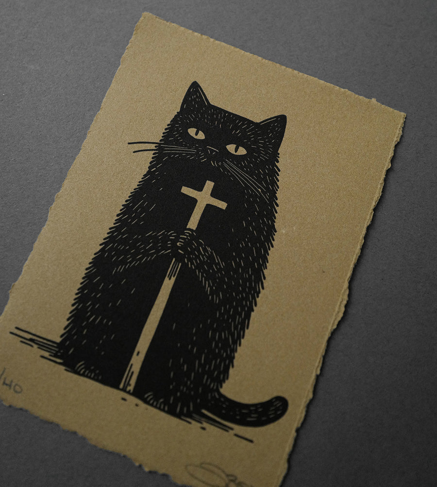 Cat Cross - High-Quality Print