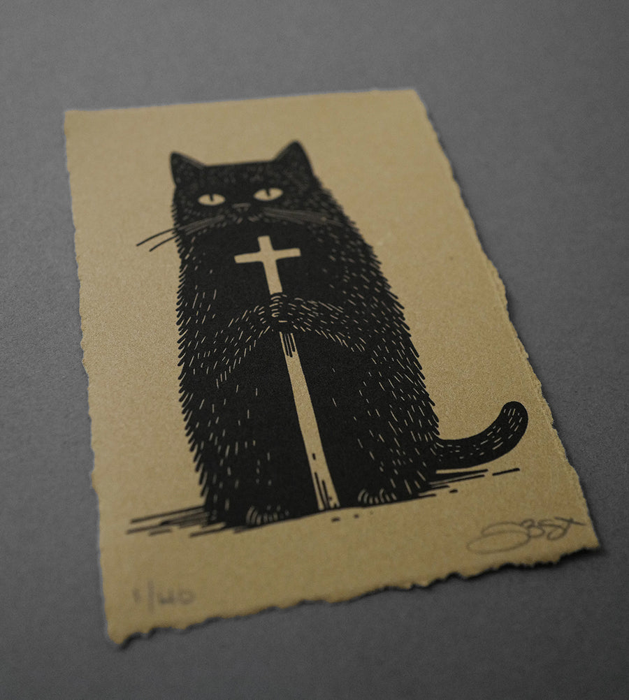 Cat Cross - High-Quality Print