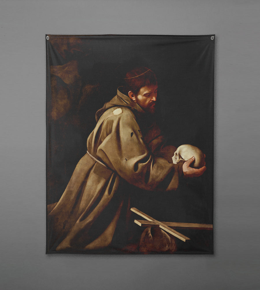 Caravaggio Monk Tapestry