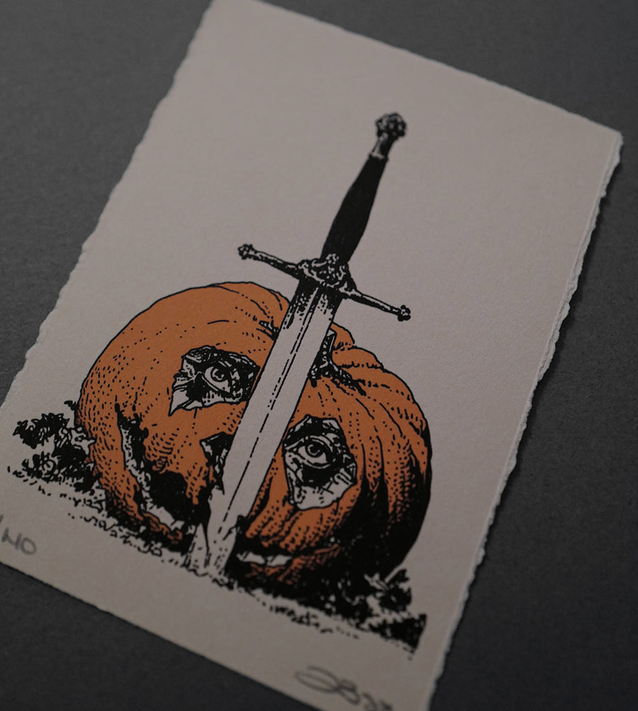 Pumpkin and Sword - High-Quality Print