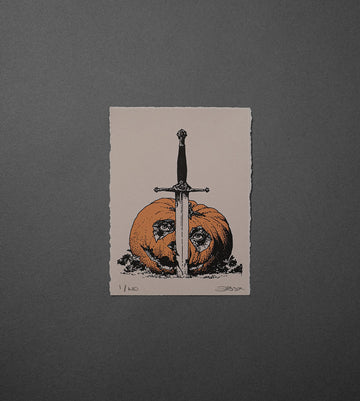 Pumpkin and Sword - High-Quality Print