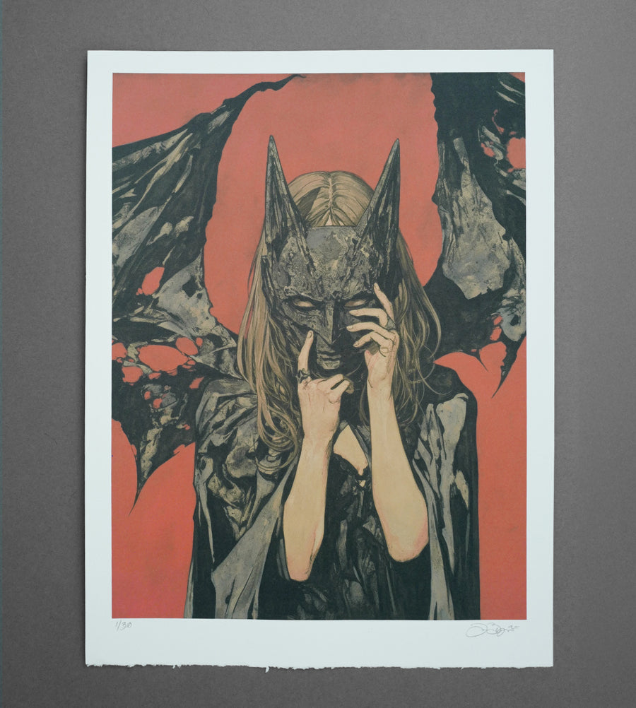 Her Bat Mask - Print