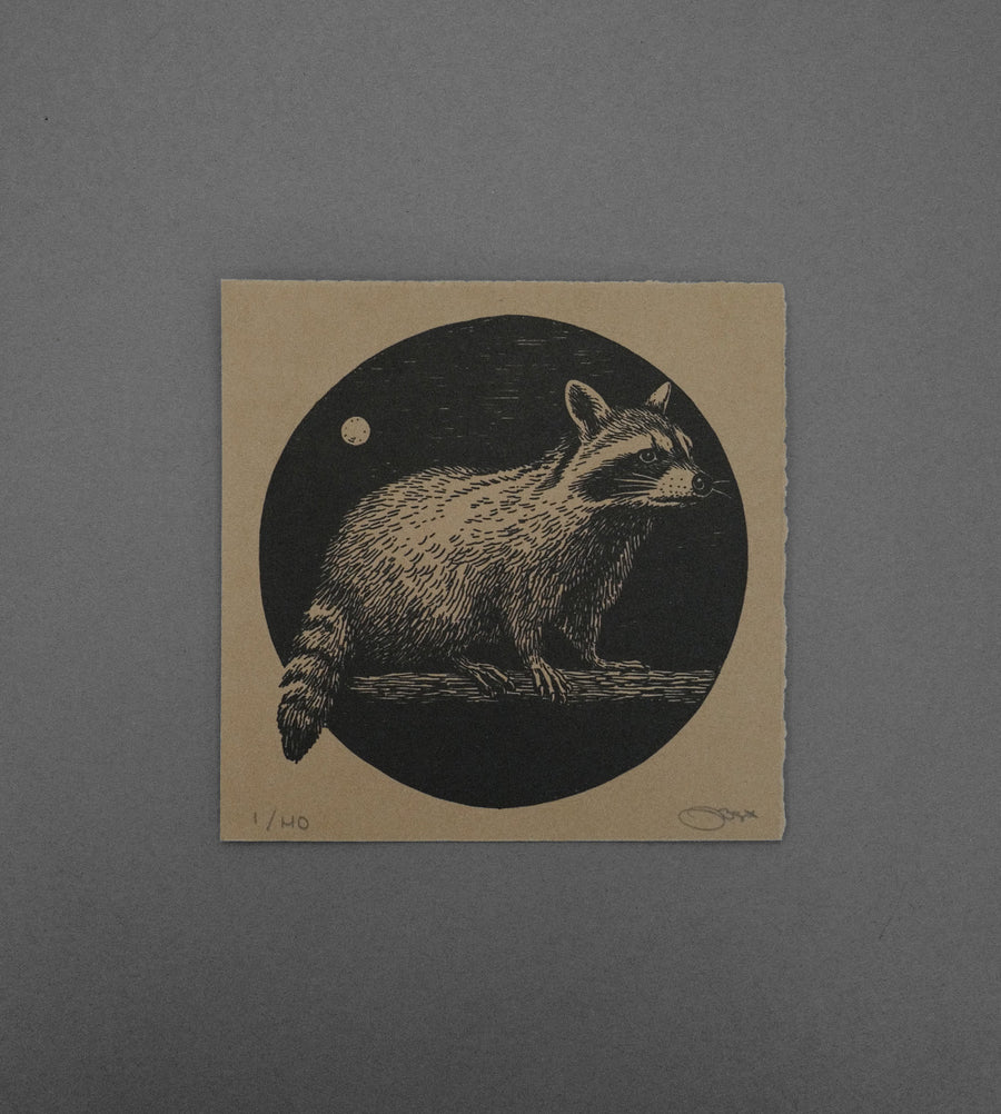 Raccoon Moon - High-Quality Print