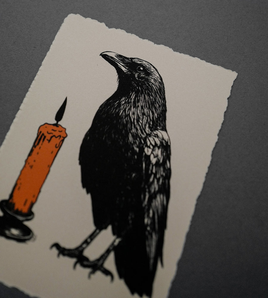 Raven And His Candle  - High-Quality Print