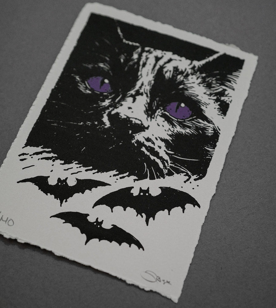 Cats And Bats  - High-Quality Print