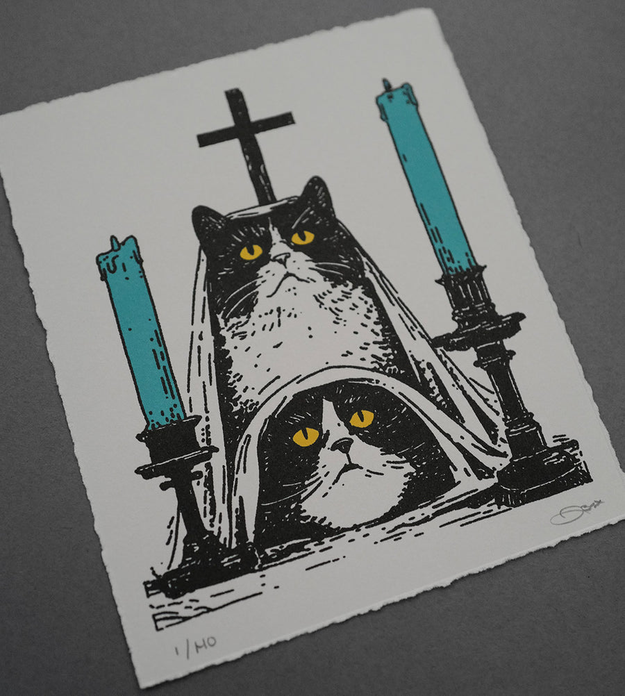 Blue Candles - High-Quality Print