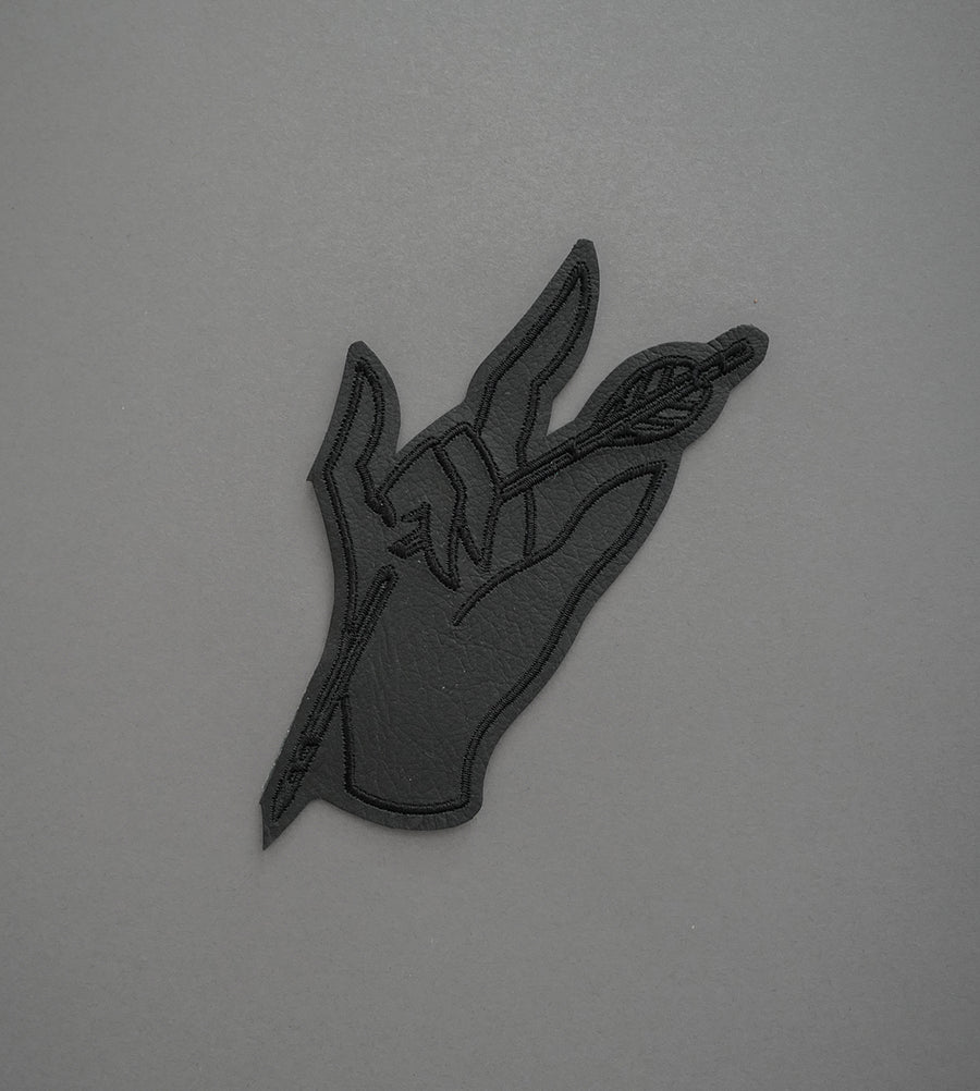 Devils Hand Leather Patch - Monochrome