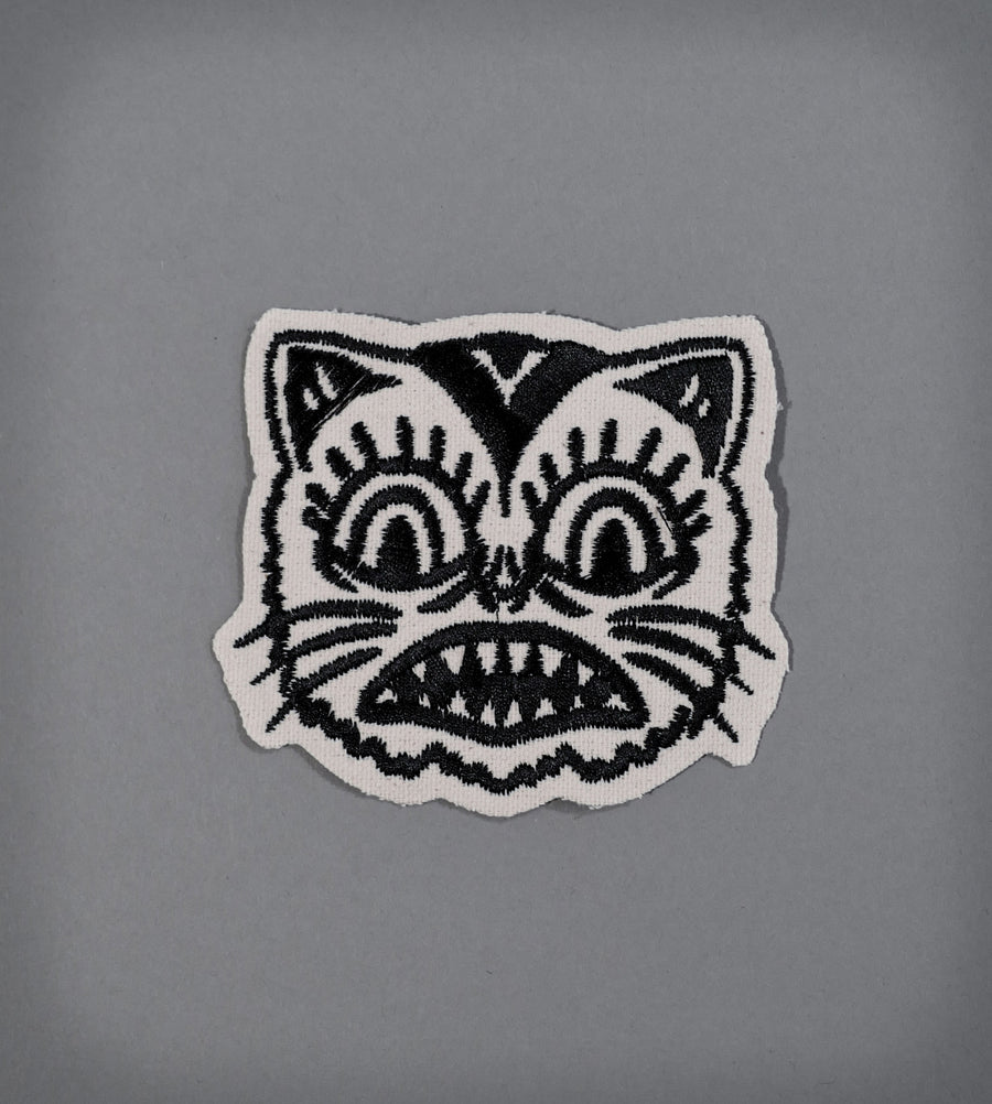 Demon Cat Canvas Patch - Cream