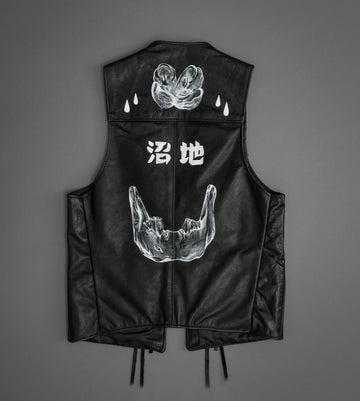 Hand Painted Leather Vest 1