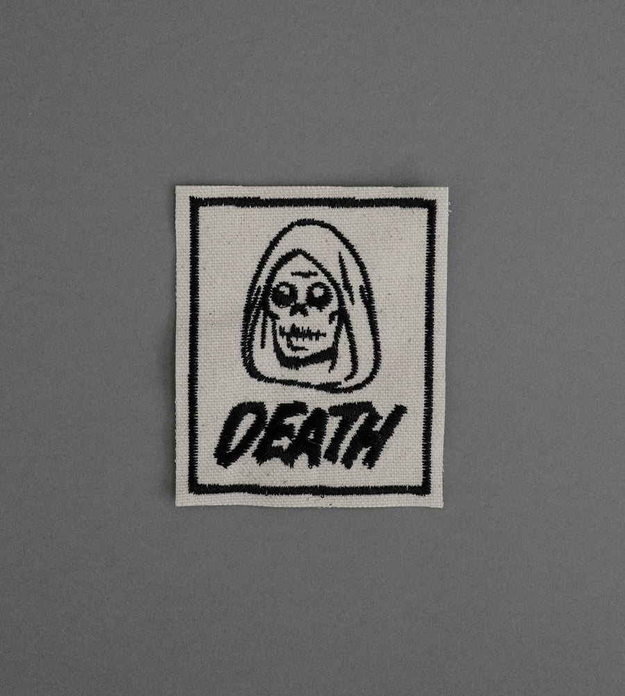 Death Wave Skull Canvas Patch - Cream