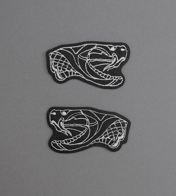 Snake Heads Blk Leather Patch